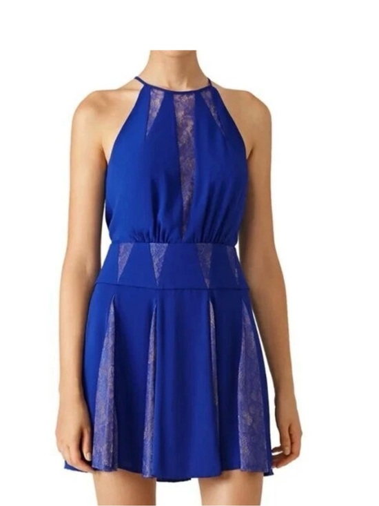 BCBGMaxAzria Dresses & Skirts - BCBGMaxAzria Royal Blue by Lace Mini Dress